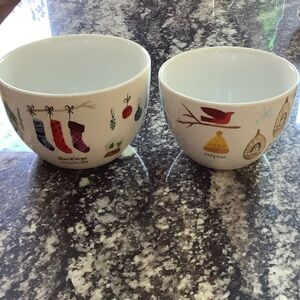Crate&Barrel Holiday Ceramic Bowls - set of 2